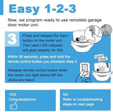 Garage Door Opener Keypad with 2 Garage Door Opener Remote for Liftmaster Chamberlain Craftsman Garage Door Opener Remote Keypad 877MAX 893LM 893Max 971LM 371LM, Purple Yellow Red Orange Learn Button