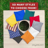 Play Platoon Cornhole Bags Weather Resistant- Set of 8 Regulation Bean Bags for Tossing- Official Professional Size & Weight Corn Hole Bags Two Color All Weather Cornhole Beans Bag Set with Tote Bag