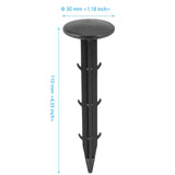 300 Pack 4 Inches Plastic Garden Landscape & Garden Spikes, Black Garden Stakes Anchors Spikes with Barbs, Plastic Landscape Anchoring Spikes for Holding Weed Barrier, Lawn Edging, Turf, Tent, Tarp