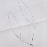 Upside Down Hoop Earrings - Sterling Silver Plated Threader Hoops for Women