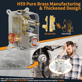 SR SUN RISE Shower Faucet Set Bathroom Square Rain Shower Head with Handheld Spray Wall Mounted Rainfall Shower Fixtures Brushed Nickel Shower Faucet Trim Repair Kits (Contain Shower Valve)10 Inches