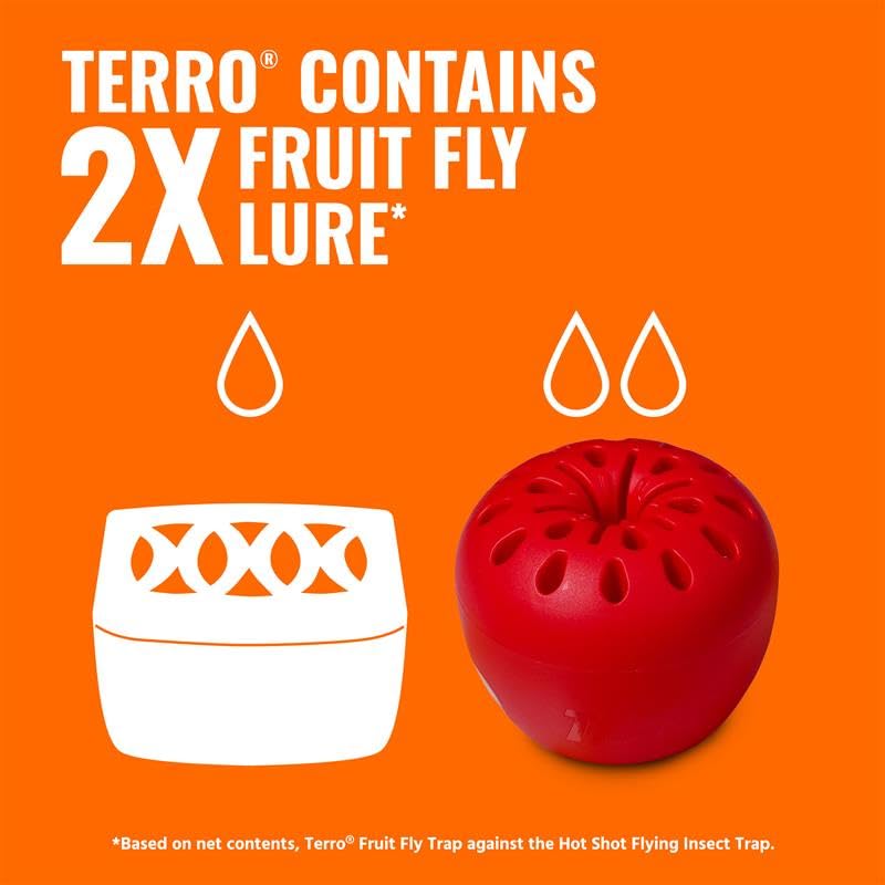 TERRO Fruit Fly Trap, 6-Pack Indoor Fly Traps with 270 Days Lure Supply