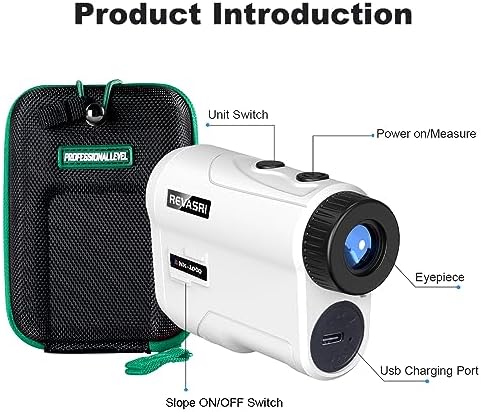 Golf Rangefinder with Slope and Pin Lock Vibration, External Slope Switch for Golf Tournament Legal, Rangefinders with Rechargeable Battery 600/1000YDS Laser Range Finder