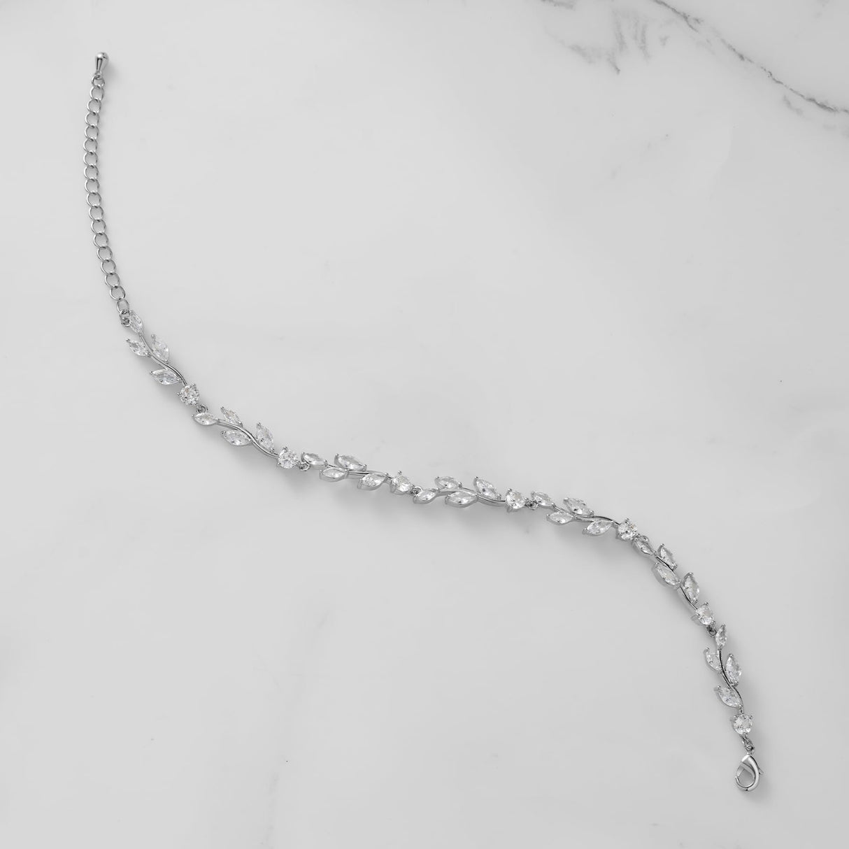 SWEETV Cubic Zirconia Wedding Bridal Bracelet for Brides,Bridesmaids, Silver Crystal Elegant Tennis Bracelet for Women Prom Jewelry Gifts (Style6-Silver)
