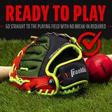 Franklin Sports Youth Teeball Glove - 9.0 Inch Neo-Grip Synthetic Leather Fielding Glove - Left & Right Handed Ready To Play with Ball