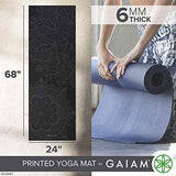 Gaiam Yoga Mat - Premium 6mm Print Extra Thick Non Slip Exercise & Fitness Mat for All Types of Yoga, Pilates & Floor Workouts (68"L x 24"W x 6mm Thick)