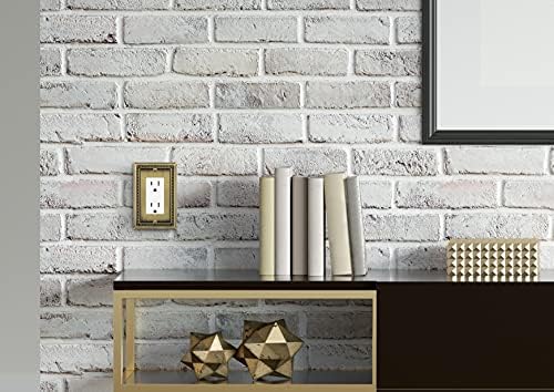 Henne Bery Sunken Pearls Heavy Duty Decorative Wall Plate Switch Plate Outlet Cover (Single Decorator, 3 Pack, Antique Brass)