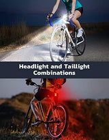 Bike Lights for Night Riding, USB Rechargeable Bike Lights Front and Back, Waterproof IP65 Bicycle Light, 4+6 Modes Bike Headlight and Tail Light Set,1.5 Hrs Fast Charging, Easy to Install