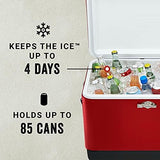 Coleman Vintage 54qt Steel Belted Cooler, Keeps Ice Up to 4 Days, 85-Can Capacity Hard Cooler with Drain & Have-A-Seat Lid