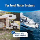 Aquatabs Water Purification Tablets for Drinking - 100 Tablets + 2 Chlorine Test Strips - Water Purifier Starter Kit - for Boat and RV Tanks - by Aquamarine Water Solutions