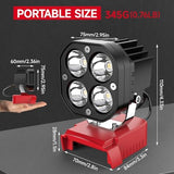 2 Packs LED Work Light Compatible with Milwaukee 18V Battery, 40W 6000LM Flashlight,18V Battery Cordless Work Light 120°Adjustable with Low Voltage Protection for Outdoors Job Site Lighting