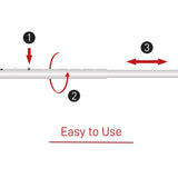 SecurityMan Adjustable Door Security Bar - Constructed of High Grade Iron - Great for Apartment Security or Home Protection Door Stoppers -(18.25”-47.5” for Doors / 18.25”-46.5” for Patio Doors) White