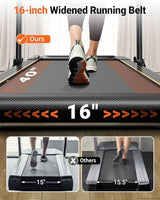 THERUN Walking Pad, 2.5 HP Under Desk, 2 in 1 Foldable for Home, Walking Pad with Handle Bar, 15" Widened Running Belt with Remote Control & LED Touch Screen