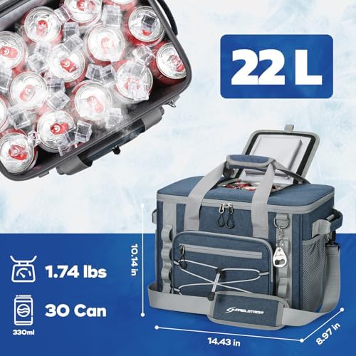 Maelstrom Soft Sided Cooler Bag, 30/40 Can Collapsible Insulated Ice Chest, Large Leakproof Camping & Travel Cooler for Kayaking & Beach