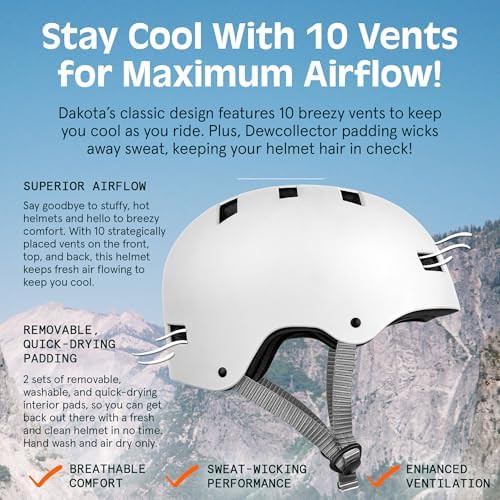 Retrospec Retrospec Dakota Bike Helmet - Skateboard Helmet Premium Protection Multi-Sport Bike, BMX, Skating, Scooter, and Skate Helmet