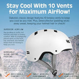 Retrospec Retrospec Dakota Bike Helmet - Skateboard Helmet Premium Protection Multi-Sport Bike, BMX, Skating, Scooter, and Skate Helmet