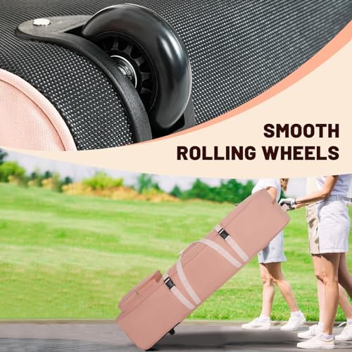 Golf Travel Bags for Airlines with Adjustable Support Rod and Detachable Shoulder Straps, Soft Foldable Golf Club Travel Covers, 900D Heavy Duty Oxford -Universal Size