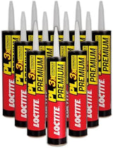 Loctite PL Premium Polyurethane Construction Adhesive, Versatile Construction Glue for Wood, Concrete, Stone, Metal & More- 10 fl oz, Cartridge, 12 Pack