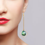 Mismatch Asymmetry Colorful Glass Drop Dangle Earrings