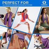 Sueken [4 Pack] Cooling Towel, 40"x12", Soft Breathable Chilly Microfiber Towel for Yoga, Sports, Running, Gym, Camping, Fitness & More Activities