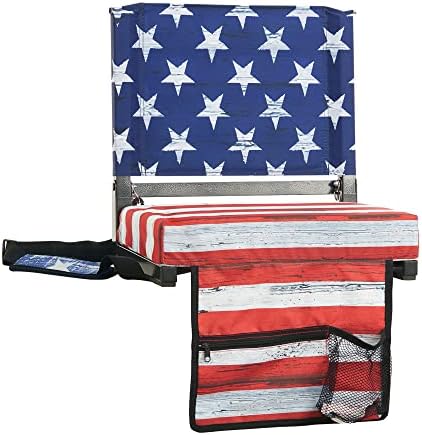SPORT BEATS Stadium Seats with Back Support Bleacher Chairs with Back and Cushion Thick Padded Bleacher Seats Includes Shoulder Strap