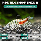 TRUSCEND Pre-rigged Fishing Jig Lures for Freshwater and Saltwater, Innovative Super Durable TPE Bass Lures, Lifelike Shrimp Crayfish Swimbait, Weedless Lure for Crappie Trout Walleye, Keep Separately