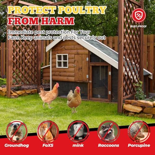 Hardware Cloth,1/4inch 48inx100ft 23 Gauge,Double-Layer Hot-Dip Galvanizing After Welding,Chicken Wire Fence Wire Mesh Fence Poultry Netting Garden Fence Tree Guard Rolls