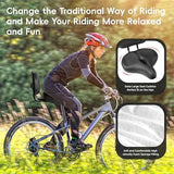 Oversized Bike Seat for Peloton Bike & Bike+, Comfort Seat Cushion Compatible with Peloton, Road or Exercise Bikes, Bicycle Wide Saddle Replacement for Men & Women, Accessories for Peloton