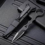 Portable Knife 6.7 Inch 440C Fixed Blade Outdoor Camping Portable Straight Knife With Kydex Sheath The Knife Comes In Black And White (Black)