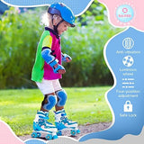 SULIFEEL Rainbow Unicorn 4 Size Adjustable Light up Roller Skates for Girls Boys for Kids