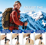 Collapsible Trekking Poles 2 Pack - Adjustable Aluminum Hiking Poles, Lightweight Nordic Walking Sticks for Women, Men, Seniors, Kids, Backpacking