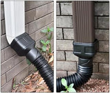 7ft Long Gutter Downspout Extensions, 3" Gutter Downspout Extender Pipe for 2"×3" Downspout and 3"×4" Downspout, Flexible Pipe Stretched Length 7ft, Black,2-Pack
