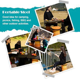 19.7” Heavy Duty Collapsible Stool with Cushion - Portable, Foldable Camping Stool for Adults, Max Capacity 1000lbs