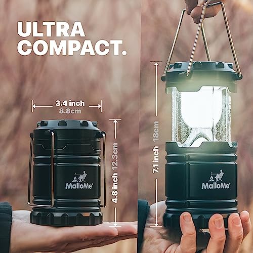 MalloMe Camping Lantern Multicolor 8 Pack Lanterns for Power Outages, Camping Lights for Tent Hanging, Camp Light Tent Lamp Emergency Battery Powered LED Lantern (Rechargeable Batteries Not Included)