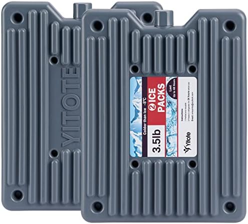 Yitote (3.5LB) Pre-Filled Hard Ice Packs for Coolers Long Lasting Reusable(2Packs),Cooler Ice Packs for Lunch Bags,Lunch Box Ice Packs Reusable Freezer Packs for Cooler Backpack.