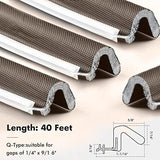 BBTO Weather Stripping Door Seal Strip Kerf Soundproof Strip V-Shaped Q Foam Weather Stripping Exterior Door Frame for Summer Windows Large Gap Seal and Easy Installation(40 Feet,Brown)