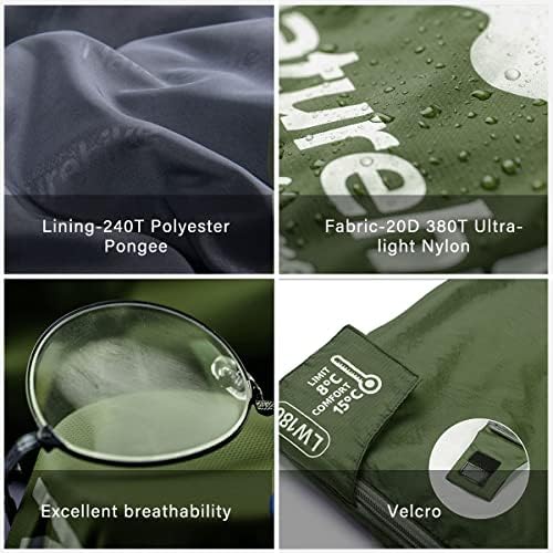 Naturehike Lightweight Sleeping Bag - Compact, Ultralight, Envelope Backpacking Bag - Portable, Waterproof, Comfortable With Compression Sack for 3 Season Camping, Traveling, Hiking