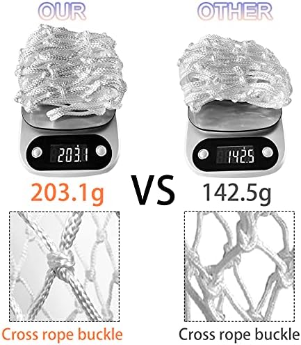 Basketball Net Outdoor,(7.16 oz) 12 Loops Professional Heavy Duty Basketball Net Replacement,All Weather Anti Whip,Suitable for Outdoor Standard Basketball Hoop