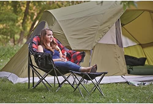 Guide Gear Club Camping Chair, Oversized, Portable, Folding with Padded Seats, 500-lb. Capacity Red Plaid