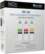 Brondell RF-20 Water Filter Replacement for Circle, Sediment and Carbon Block, Under Sink Reverse Osmosis Filtration System, Lasts 6 Months
