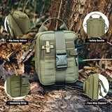 RHINO RESCUE Survival First Aid Kit, HSA/FSA Eligible, Emergency Kit Molle Pouch IFAK Medical Kit for Vehicles Car Camping Backpacking Hiking Hunting