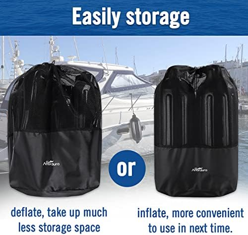 Affordura Boat Fender 4 Pack Boat Bumpers Fenders with 4 Ropes, Boat Bumpers for Pontoon Boat Fenders Inflatable