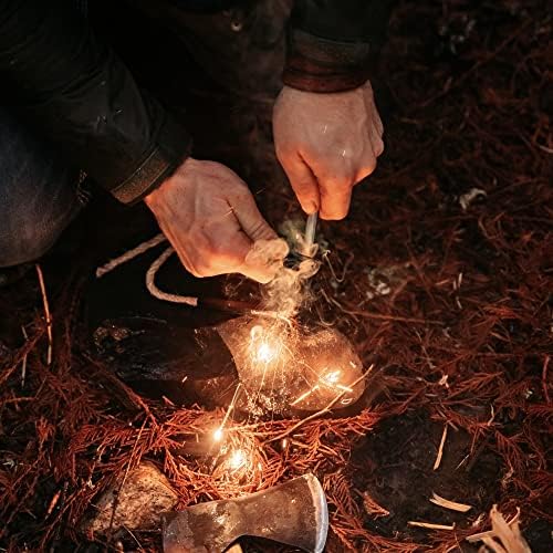 Überleben Zünden Ferro Rod Fire Starter for Survival w/Fire Striker - Thick Fire Steel, Up to 20,000 Strikes - Waterproof Flint and Steel - Camping Fire Starter Rod w/Handle & Lanyard