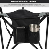 REDCAMP 2 Pack Tripod Camping Chairs Folding Lightweight, Portable 3 Legged Tripod Stool Seat with Backrest, Small Golf Chair Compact for Adults Fishing Hunting, Black