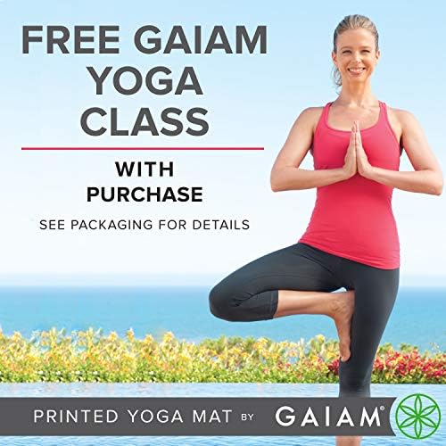 Gaiam Print Yoga Mat, Non Slip Exercise & Fitness Mat for All Types of Yoga, Pilates & Floor Exercises