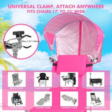Universal Chair Canopy Umbrella, UPF 50+ Sun Shade with Adjustable Clamp Clip for Beach Chair, Outdoor Camping Chair, Sports Chair, Lawn Chair, Zero Gravity Chair, Wheelchair, Wagon,(Patent Design)