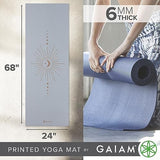 Gaiam Yoga Mat - Premium 6mm Print Extra Thick Non Slip Exercise & Fitness Mat for All Types of Yoga, Pilates & Floor Workouts (68"L x 24"W x 6mm Thick)