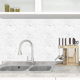 STICKGOO 10-Sheet White Marble Look Peel & Stick Backsplash, 12”X12” Stick on Wall Tiles for Kitchen Backspalsh (Thicker Design)