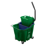 SPARTA OmniFit Mop Bucket System, Durable Mop Bucket, Side Press Wringer, and Soiled Water Insert, Floor Cleaning Essentials for Commercial and Home Use, 35 Qt Capacity, 1 Count, Green