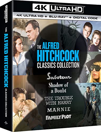 The Alfred Hitchcock Classics Collection (Saboteur / Shadow of a Doubt / The Trouble with Harry / Marnie / Family Plot) - 4K Ultra HD + Blu-ray + Digital [4K UHD]